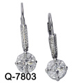 Sterling Silver Micro Pave Hoop Earring (Q-7803. JPG)